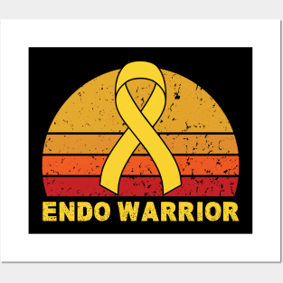 Endo Warrior Endometriosis Vintage Retro Sunset Posters and Art